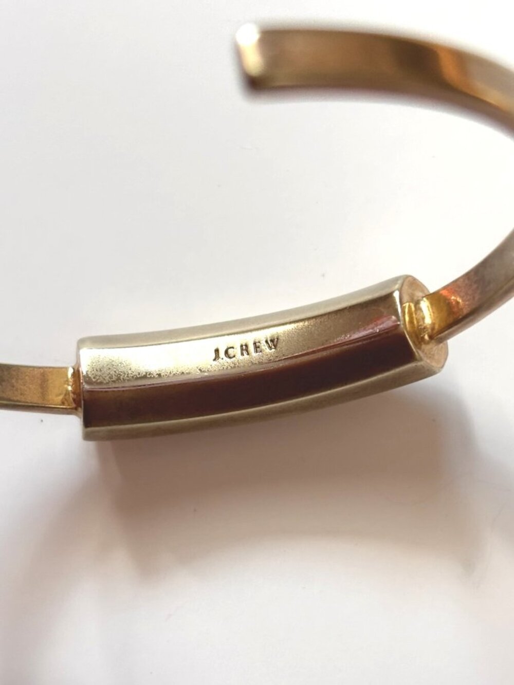 J Crew Faceted Cuff - gold plated brass bracelet